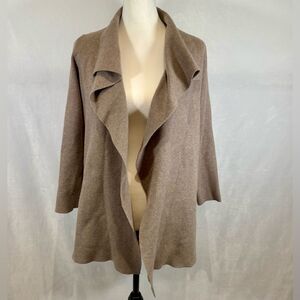 Rachel Zoe mocha waterfall cardigan sweater with pockets size medium